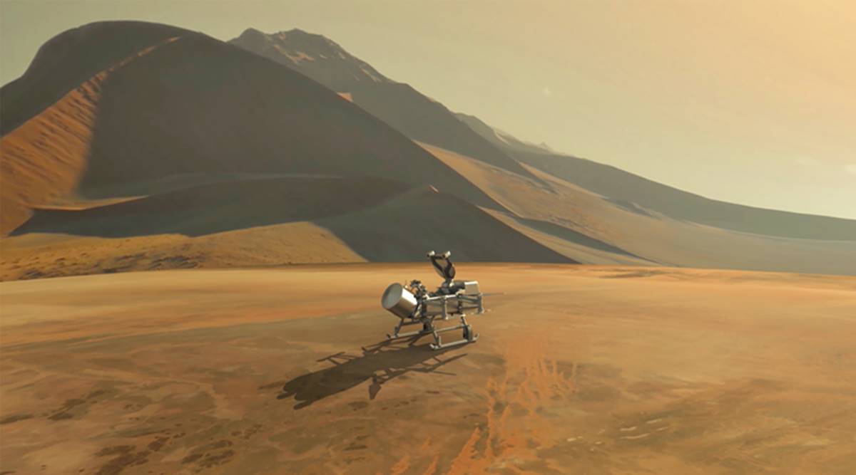 nasa, National Aeronautics and Space Administration, saturn, saturn planet, saturn moons, titan, saturn moon titan, dragonfly, mission dragonfly, science news, Indian Express
