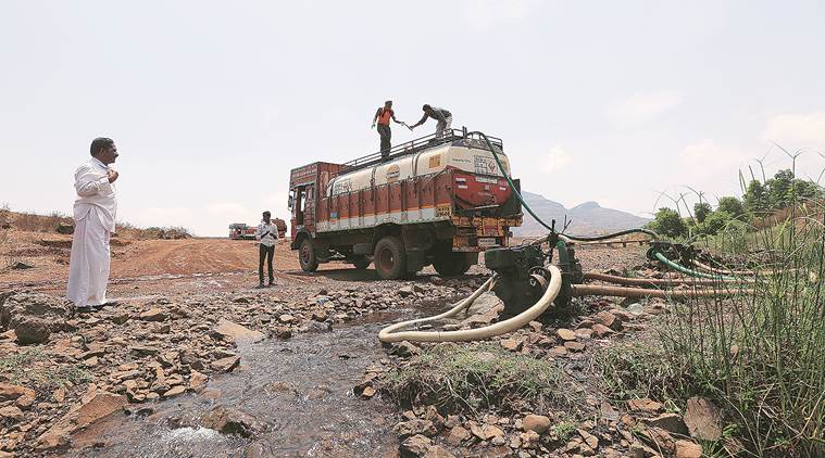 water shortage, heatwave, marathwada, vidarbha, maharashtra water shortage, gujarat water shortage, karnataka, india news, indian express