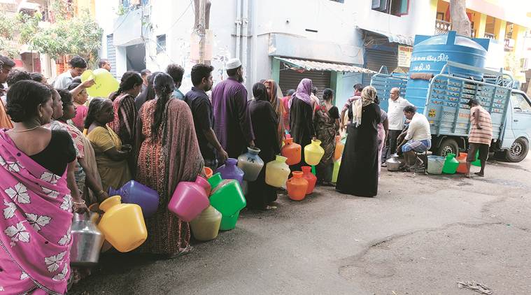 chennai water crisis, tamil nadu water crisis, water crisis in tamil nadu, water crisis, water crisis in chennai, water crisis, chennai water shortage, india news, Indian Express