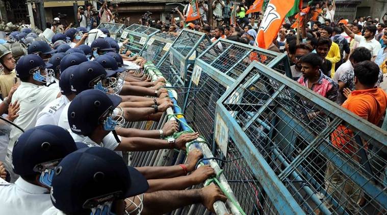 BJP Workers, Police Clash During Protest Rally In Kolkata | India News ...