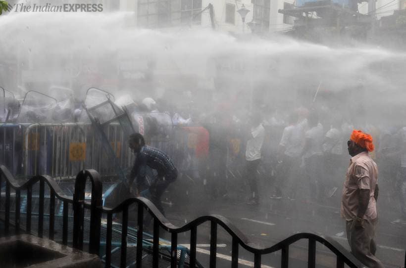 NRS hospital kolkata west bengal, bengal protests, bengal BJP protest, BJP protest in Bengal, Bengal clashes, Bengal violence, bengal news, Indian Express