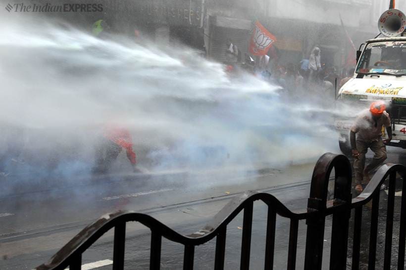 NRS hospital kolkata west bengal, bengal protests, bengal BJP protest, BJP protest in Bengal, Bengal clashes, Bengal violence, bengal news, Indian Express