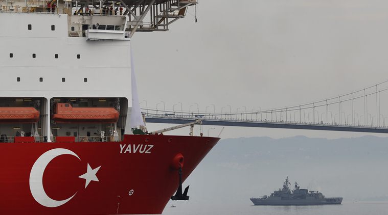 turkey, drilling ship, turkey drilling ship, cyprus turkey, cyprus drilling ship, european union cyprus, yuvuz drilling ship, yuvuz turkey, yuvuz cyprus, cyprus, world news, indian express