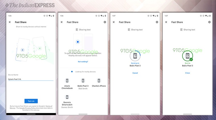 google, fast share, apple, airdrop, google fast share, apple airdrop, android, android q, google android q, file sharing android, nfc, bluetooth, location, android beam