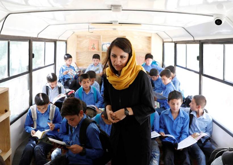 mobile library, mobile bus library, library in bus, kabul mobile bus library, afghanistan bus library, library-on-wheels, library-on-wheels kabul, library-on-wheels afghanistan, world news, indian express