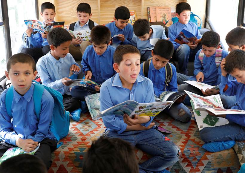 mobile library, mobile bus library, library in bus, kabul mobile bus library, afghanistan bus library, library-on-wheels, library-on-wheels kabul, library-on-wheels afghanistan, world news, indian express