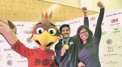 Junior Shooting World Cup, Shooting world cup, Junion shooting world cup, Aishwarya Tomar, Aishwarya Tomar Gold, Aishwarya Pratap Singh Tomar Shooter, Indian Express