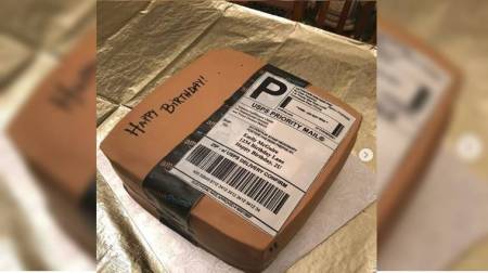 Amazon cake,Amazon cake trending, Amazon cake trending on Instagram, Amazon package shaped cake,husband surprises wife, Trending, Indian Express news