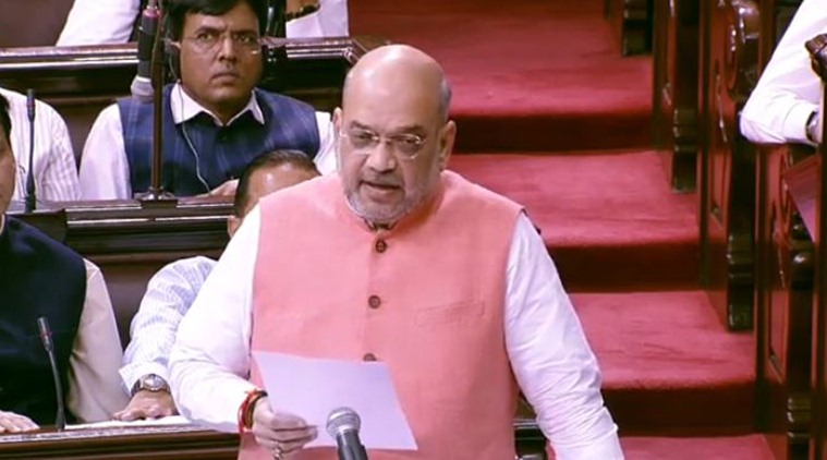 amit shah, jammu and kashmir Reservation (Amendment) Bill, amit shah in lok sabha, parliament session, lok sabha session, article 370, indian express