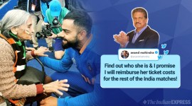 Anand Mahindra, icc world cup, elderly indian fan, ind vs ban, Cricket World Cup, Charulata Patel, India, India vs Bangladesh, Edgbaston, cricket news, good news, indian express