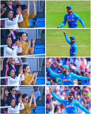 350px x 437px - Anushka Sharma cheers for husband Virat Kohli and his teammates | The  Indian Express