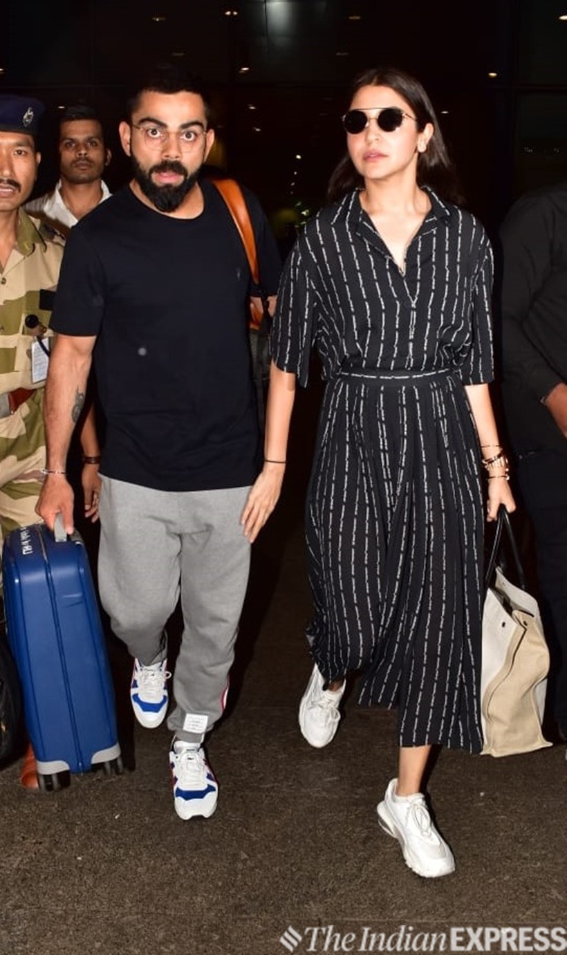 anushka, virat airport