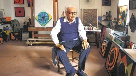 artist, art exhibition, art exhibition delhi, delhi, triveni kala sangam, triveni kala sangam delhi, art gallery, sang saath, mf hussain, art work, janine mongillat, sh raza, painter, painter sh raza, lifestyle news, indian express news