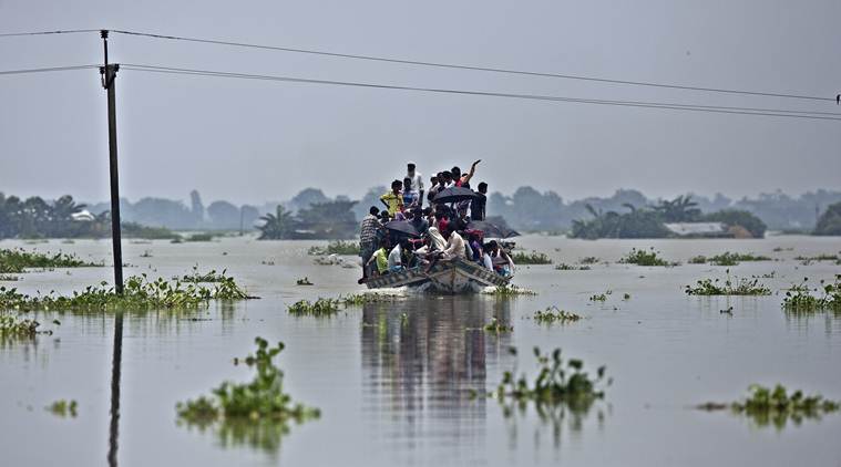 Assam floods, floods in Assam, Assam floods Cyclone Amphan, Cyclone Amphan Assam floods, India news, Indian Express