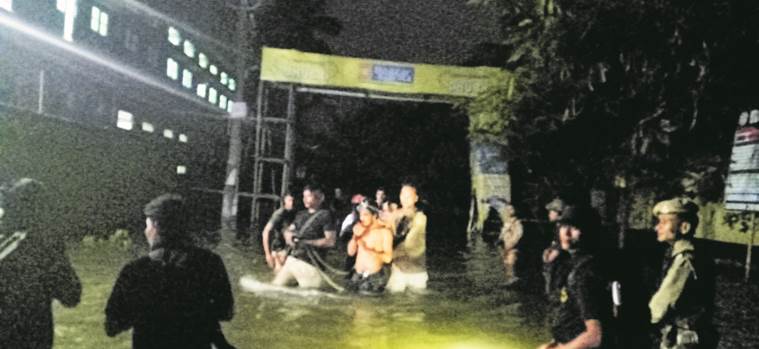 assam floods, assam flood news, DHUBRI, dhubri jail, dhubri jail flooded, dhubri college. dhubri flooded, indian express