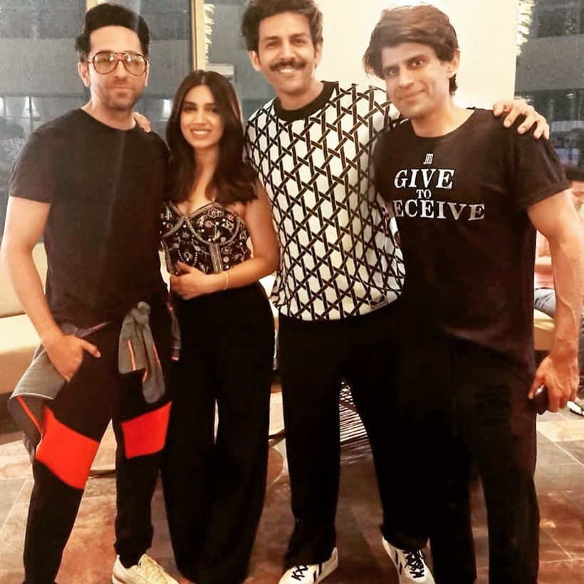 bhumi pednekar, Ayushmann Khurrana, bhumi pednekar birthday, bhumi pednekar birthday celebration, Pati Patni Aur Woh, Pati Patni Aur Woh sets, Kartik Aaryan, Ananya Panday, Samiksha Pednekar, Aparshakti Khurana, bhumi pednekar birthday party photos, bhumi, bhumi photos, bhumi pednekar age