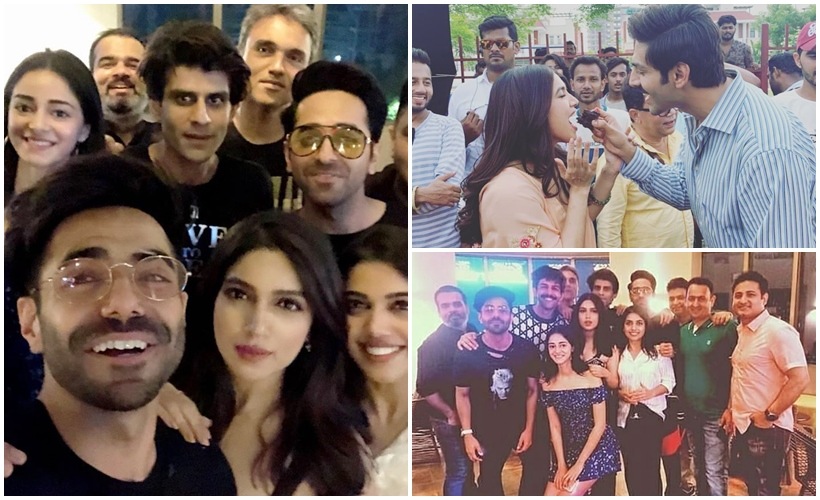bhumi pednekar, Ayushmann Khurrana, bhumi pednekar birthday, bhumi pednekar birthday celebration, Pati Patni Aur Woh, Pati Patni Aur Woh sets, Kartik Aaryan, Ananya Panday, Samiksha Pednekar, Aparshakti Khurana, bhumi pednekar birthday party photos, bhumi, bhumi photos, bhumi pednekar age
