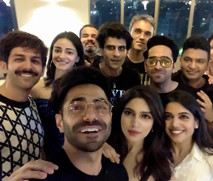 bhumi pednekar, Ayushmann Khurrana, bhumi pednekar birthday, bhumi pednekar birthday celebration, Pati Patni Aur Woh, Pati Patni Aur Woh sets, Kartik Aaryan, Ananya Panday, Samiksha Pednekar, Aparshakti Khurana, bhumi pednekar birthday party photos, bhumi, bhumi photos, bhumi pednekar age