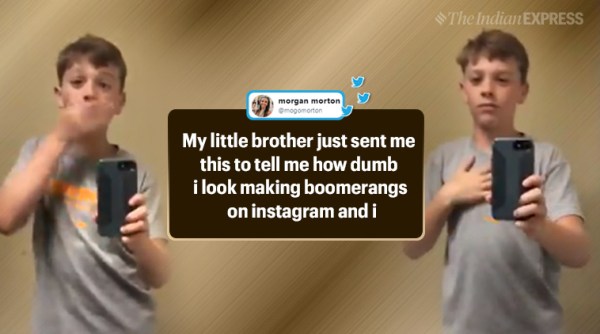 Knoxville ,Knoxville siblings, Instagram boomerang, boomerang tweet, little brother boomerang prank, funny boomerang copy, prank for sister, morgan morton,siblings prank, latest news, trending, Indian express