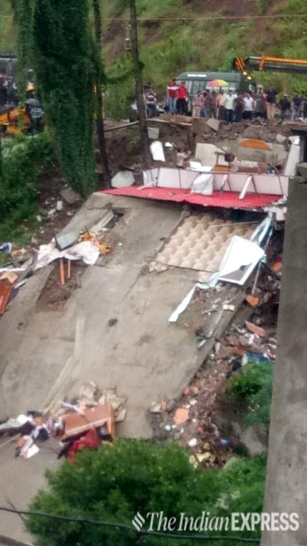 Building collapse, Solan building collapse,Indian Army, Himachal Pradesh,Himachal Pradesh building collapse, Kumarhattia Nahan road, India News, Indian Express