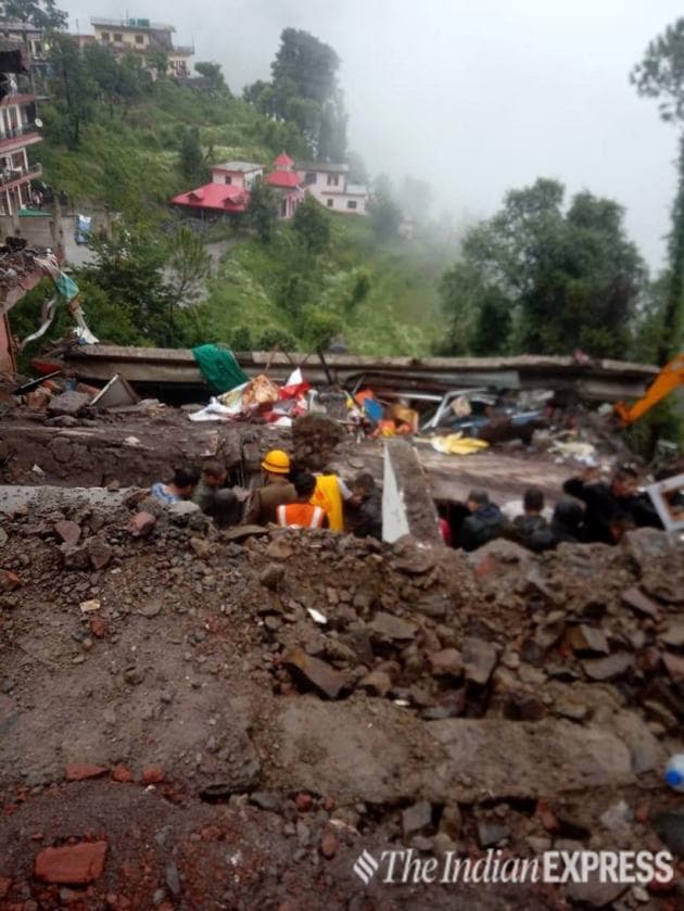 Building collapse, Solan building collapse,Indian Army, Himachal Pradesh,Himachal Pradesh building collapse, Kumarhattia Nahan road, India News, Indian Express