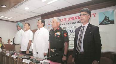 Panjab university, Captain Amrinder Singh Sindhu, Pajab university discussion, Panjab university discussion, Kargil War: Lessons Learnt, NCC, Army, Punjab news, Indian Express news