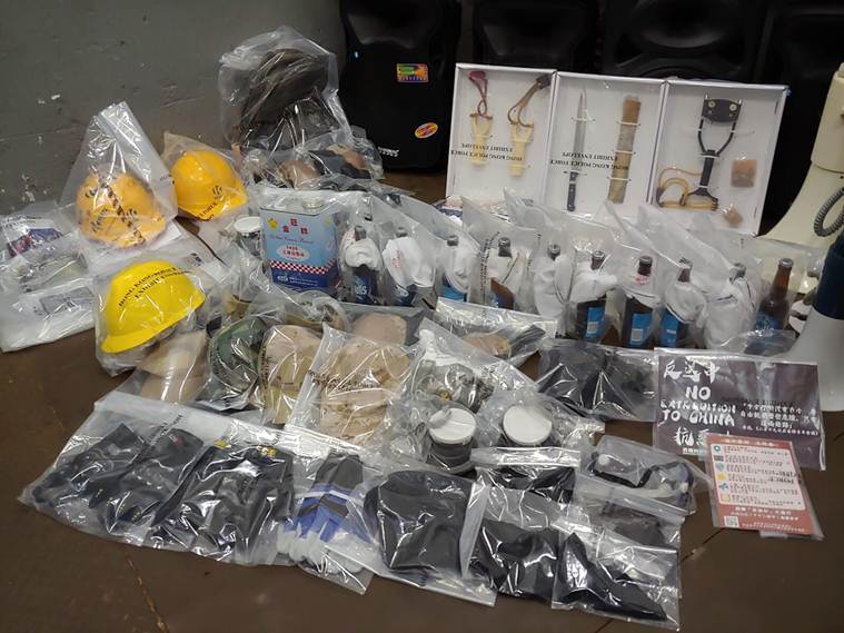 Hong Kong police seize explosives as rival camps rally