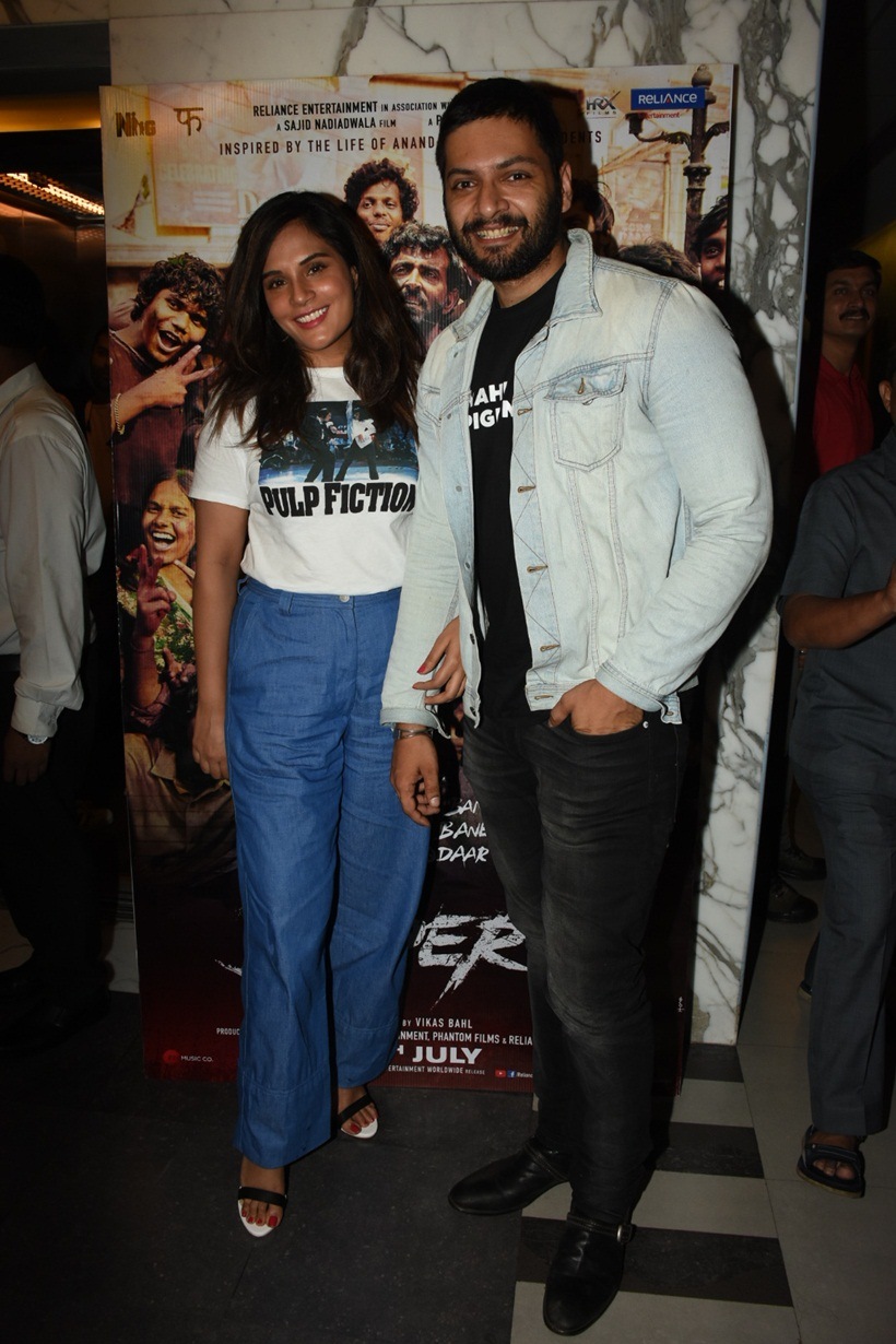 richa chadha and ali fazal at at super 30 screening