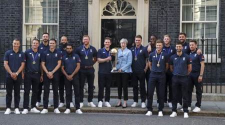 ICC world cup 2019, world cup 2019, England vs New Zealand, New Zealand vs England, Theresa May, Prime Ministers Congratulating, England world cup win, world cup England win , world cup news, sports news,Indian express