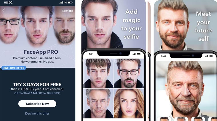 faceapp, face app, faceapp popularity, face app users, face app craze, artificial intelligence, social media, faceapp future self, indian express news