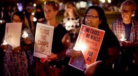 lights for liberty protest, trump immigration policy, donald trump, abolish ice, immigration protest photos, chicago, world news, indian express