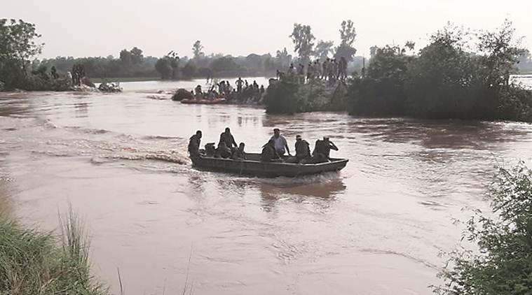 chandigarh, mohali, panchkula, flooding, ghaggar river flooding, kaushalya dam, chandigarh news, indian express news