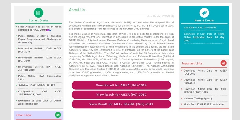 ntaicar.nic.in result, icar, icar result, icar result, icar aieea result 2019, icar aieea result, aieea result 2019, aieea result, icarexam.net, www.icarexam.net, icar aieea counselling date, education news, indian express, indian express news