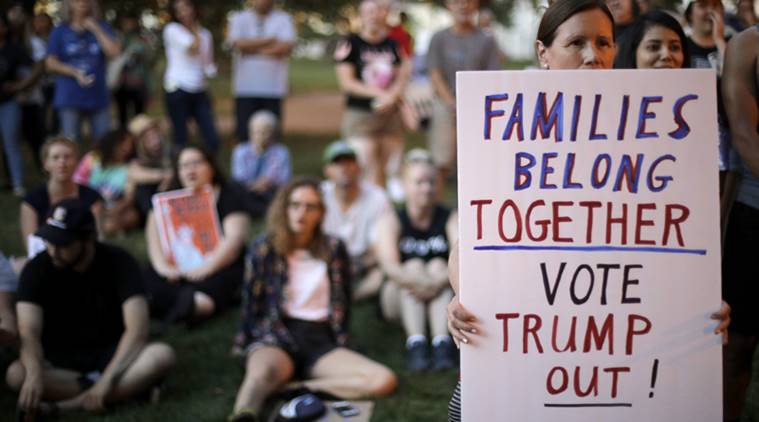 Donald trump, Immigration, Trump immigration policy, ICE, Immigration Child Detention, TRUMP ICE centers, ICE detention centres, US Visa, US migrants, World News, Expres Explained, Indian Express