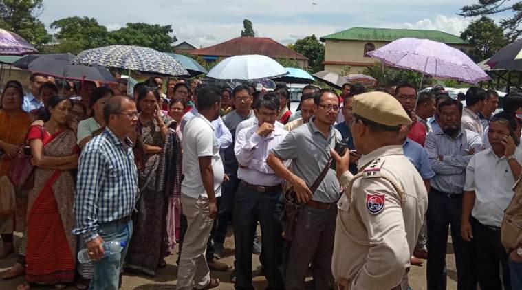 manipur teachers, manipur goverment teachers, manipur teachers protest, manipur government teachers protest, protest by manipur teachers, manipur news