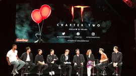 It Chapter two stars Isaiah Mustafa, Andy Bean, James Ransone, Bill Hader, Conan O'Brien, Andy Muschietti, Jessica Chastain, James McAvoy, Jay Ryan at comic con in san diego