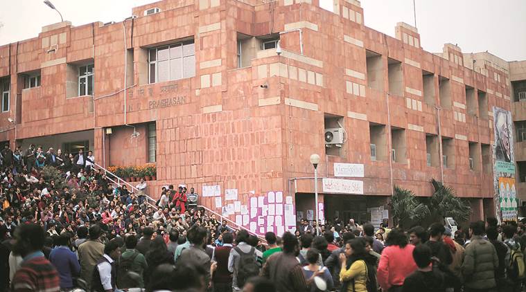 jnu, jnu teachers strike, jnu strike, jnu protest, jnu news, jnu teachers face action, delhi nes, indian express