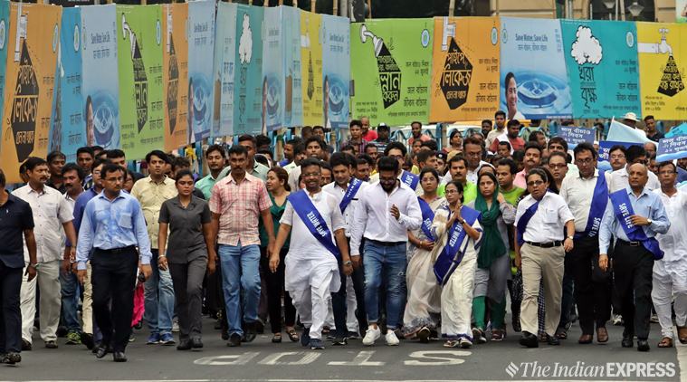 Kolkata, Kolkata news, Mamata Banerjee, Save water day rally, Kolkata save water rally, Mamata Banerjee Kolkata, Indian Express, latestnews
