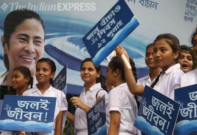 Mamata Banerjee, Mamata Banerjee rally, save water day, save water-save life rally, Mamata Banerjee padayatra, water conservation, water crisis, Kolkata, Indian Express news
