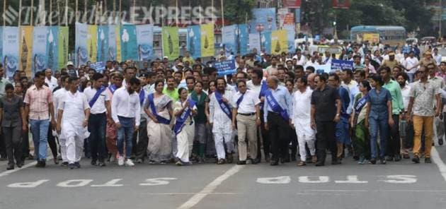 Mamata Banerjee, Mamata Banerjee rally, save water day, save water-save life rally, Mamata Banerjee padayatra, water conservation, water crisis, Kolkata, Indian Express news