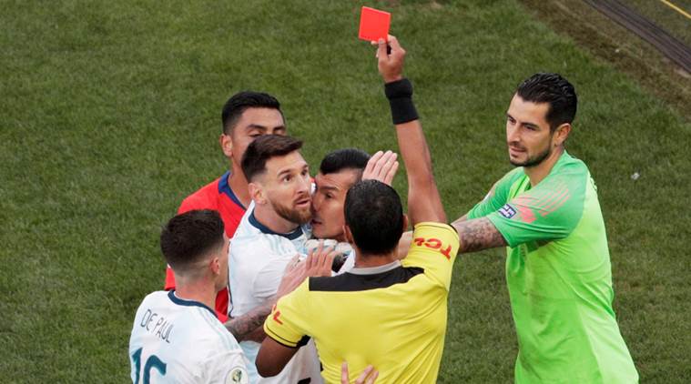 Messi red card. Messi in Copa America