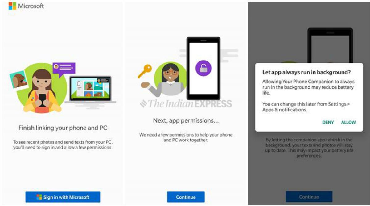 Microsoft Your Phone App How To Mirror Android Phone Notifications On Windows 10 Technology News The Indian Express