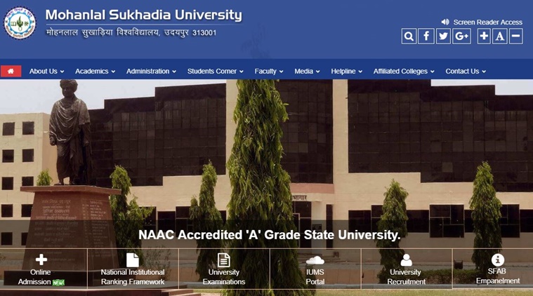 Mohanlal Sukhadia University, Mohanlal Sukhadia University BA results, Mohanlal Sukhadia University BA 3rd year results