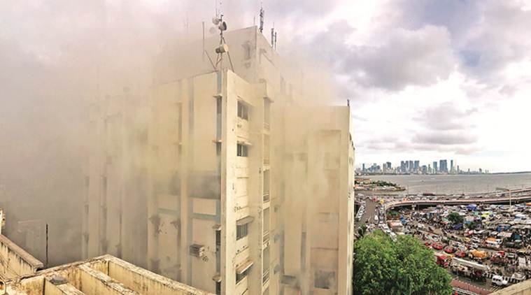 mumbai fire, mumbai mtnl building fire, mumbai mtnl building, mtnl building mumbai, mtnl building fire mumbai, mtnl building fire, mumbai news, Indian Express