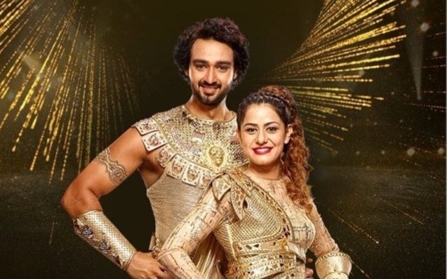 Sourabh Raj Jain with his wife on Nach Baliye season9