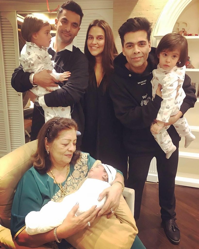 neha, anagad with karan johar