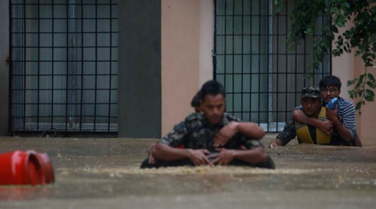nepal rains, nepal floods, rains in nepal, nepal monsoon, nepal rain victims, nepal police, kathmandu rains, kathmandu floods, world news, Indian Express
