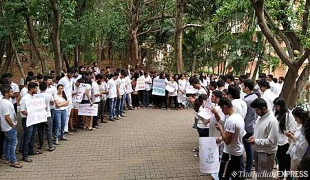 NLSIU-students-protest-fee-hike-college-July-6