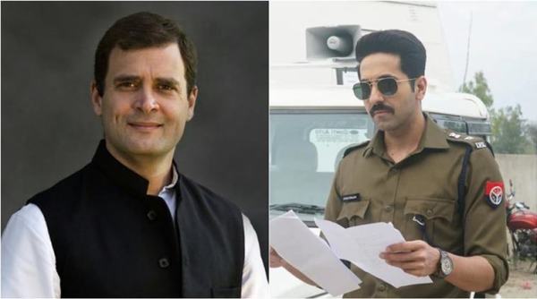 rahul gandhi, article 15, rahul gandhi goes for movie, rahul watches article 15, rahul gandhi movie hall, viral video, rahul gandhi resignation, indian express