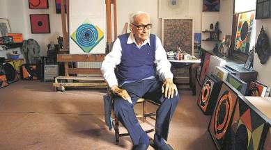 artist, art exhibition, art exhibition delhi, delhi, triveni kala sangam, triveni kala sangam delhi, art gallery, sang saath, mf hussain, art work, janine mongillat, sh raza, painter, painter sh raza, lifestyle news, indian express news